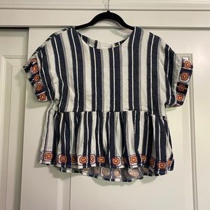Anthropologie Maeve Peplum Blouse